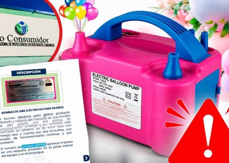Alerta de Pro Consumidor: retiran miles de bombas eléctricas para globos por alto riesgo de explosión