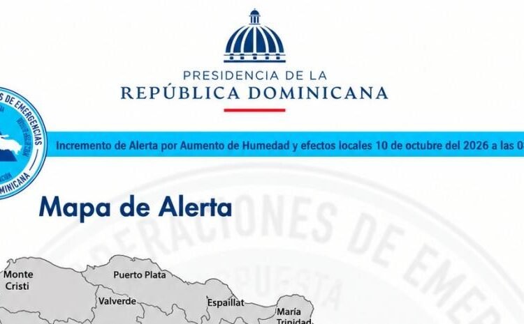 Alerta verde en el Gran Santo Domingo por fuertes lluvias y tormentas este sabado