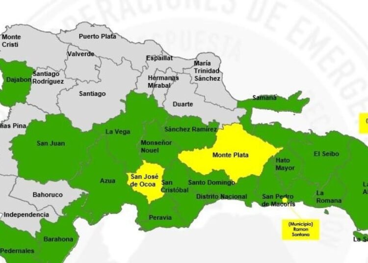 COE reduce niveles de alerta por vaguada y mantiene provincias en amarilla y verde